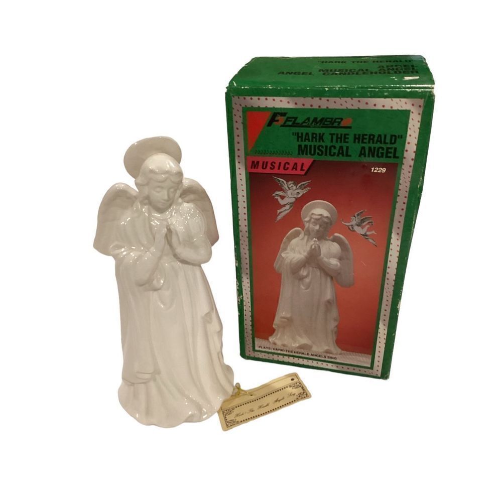 Vintage Hark The Harold Porcelain Musical Angel